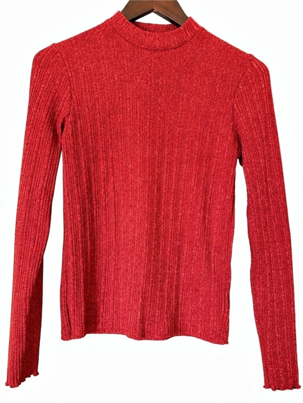 Hollister Ribbed Turtleneck in Red Large Like New